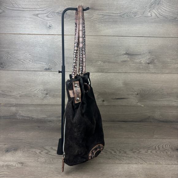 Gun Tote’s N Mamas Womens Concealed Carry Brown Leather Suede Purse Shoulder Bag - Picture 5 of 16